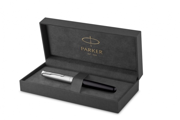 Ручка-роллер Parker Sonnet Entry Point Black Steel CT, стержень: F, цвет чернил: black, в подарочной упаковке