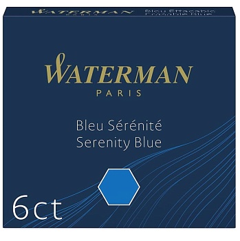 Чернила в картридже Waterman Blue MINI  (в упаковке 6 картриджей)