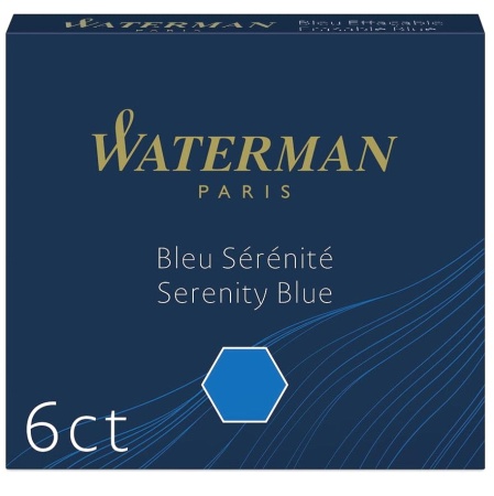 Чернила в картридже Waterman Blue MINI  (в упаковке 6 картриджей)