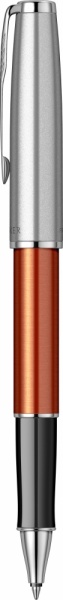 Ручка-роллер Parker Sonnet Essentials Orange SB Steel CT, цвет чернил black,перо: F, в подарочной упаковке.